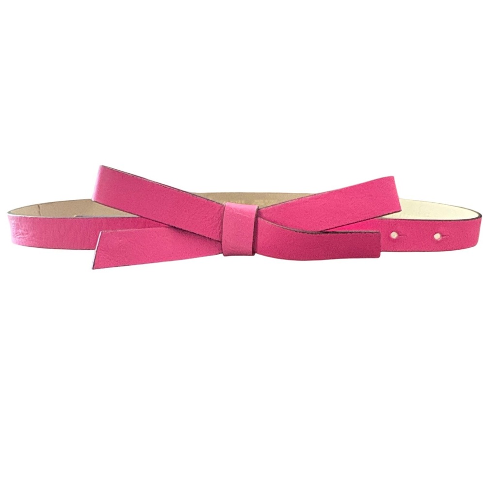 Kate Spade New York Pink Leather Bow Belt Womens Small Made in Italy B584